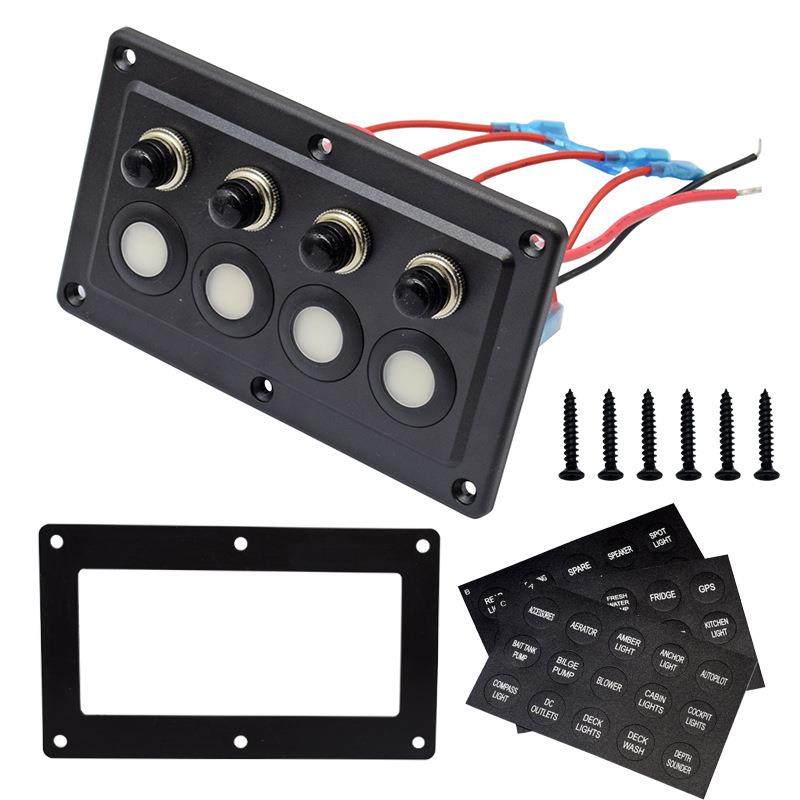 改装房车汽车游艇驾驶室四位单触控面板带蓝灯开关12-24V,橡塑材料及制品,亚克力管/有机玻璃管,淘宝优惠券,粉丝福利购,淘宝优惠卷