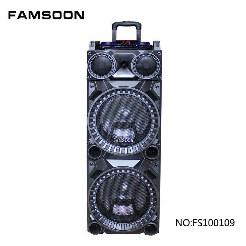 工厂直销双10寸户外拉杆电瓶音箱广场跳舞地摊专业KTV音响带话筒
