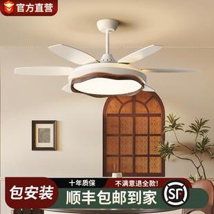 中山风扇灯直销2025新款 客厅餐厅大尺寸直叶现代简约复古风扇
