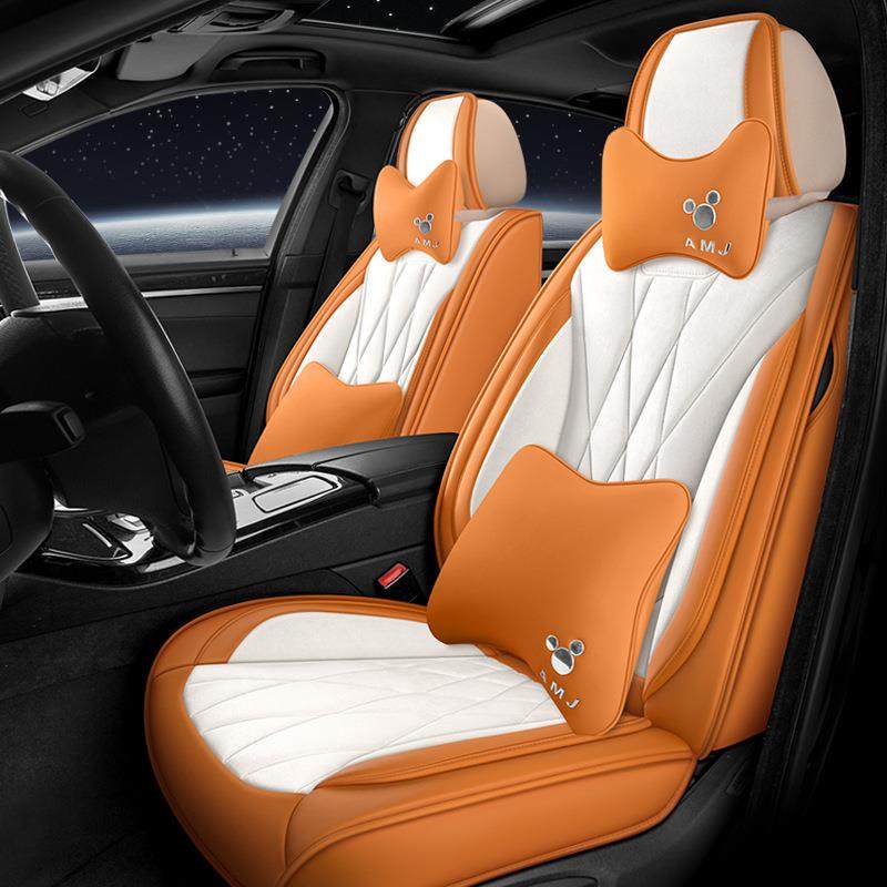 22年新款纳帕皮加翻毛皮全包四季通用汽车坐垫座垫实体