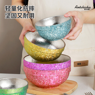 欧诗厨纯钛碗家用双层防烫钛碗防面碗汤碗乔迁新婚礼物送礼