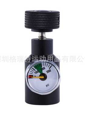 黑色金色G1/2苏打带表充气接头TR21-4螺纹气瓶充气头1500/3000psi