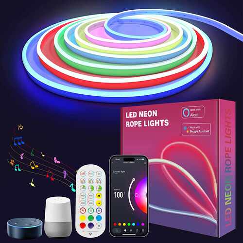 霓虹LED灯带Alexa&Google智能APP控制广告气氛装饰柔性硅胶软灯条
