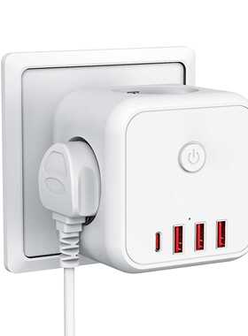 欧标魔方插座转换插头 Type C欧规立方体插座 多功能德规带线排插