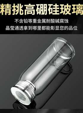 5YA1 玻璃杯平面水晶便捷加厚简约时尚透明单层水杯高硼硅大容