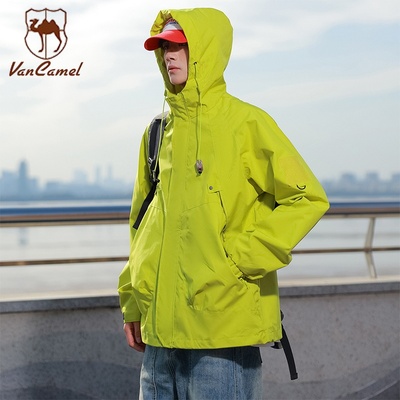 VANCAMEL/西域骆驼连帽夹克外套男女春秋潮牌百搭宽松户外冲锋衣