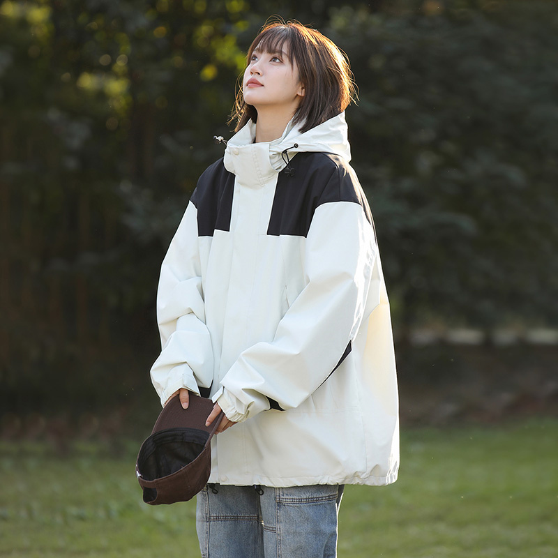 VANCAMEL/西域骆驼冲锋衣春防风防水外套男女新款登山服连帽夹克