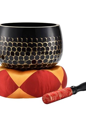 佛具法器加厚鱼鳞纹无字铜磬日式铜庆档子引磬佛音碗静心钵盂铜钵