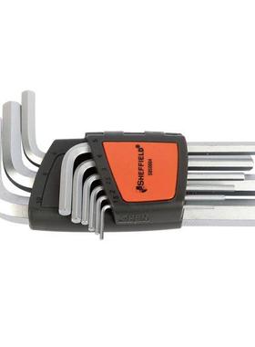 钢盾工具9件套S2合金钢公制标长平头内六角扳手套装S050004