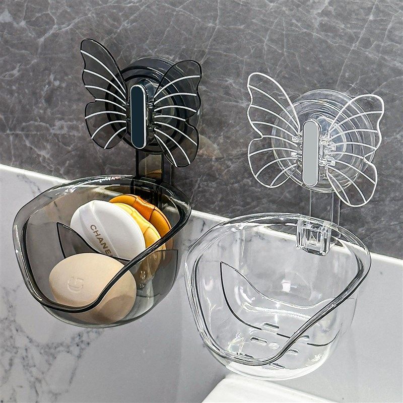 蝴蝶吸盘收纳盒蛋沥水盒子壁挂墙上收纳,收纳整理,桌面收纳盒,淘宝优惠券,粉丝福利购,淘宝优惠卷
