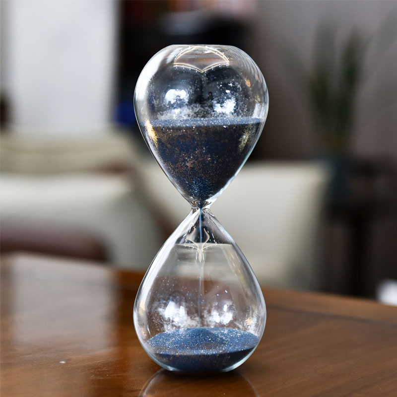 创意金银色玻璃沙漏计时器10/30分钟家居摆件书桌装饰礼品玻璃工