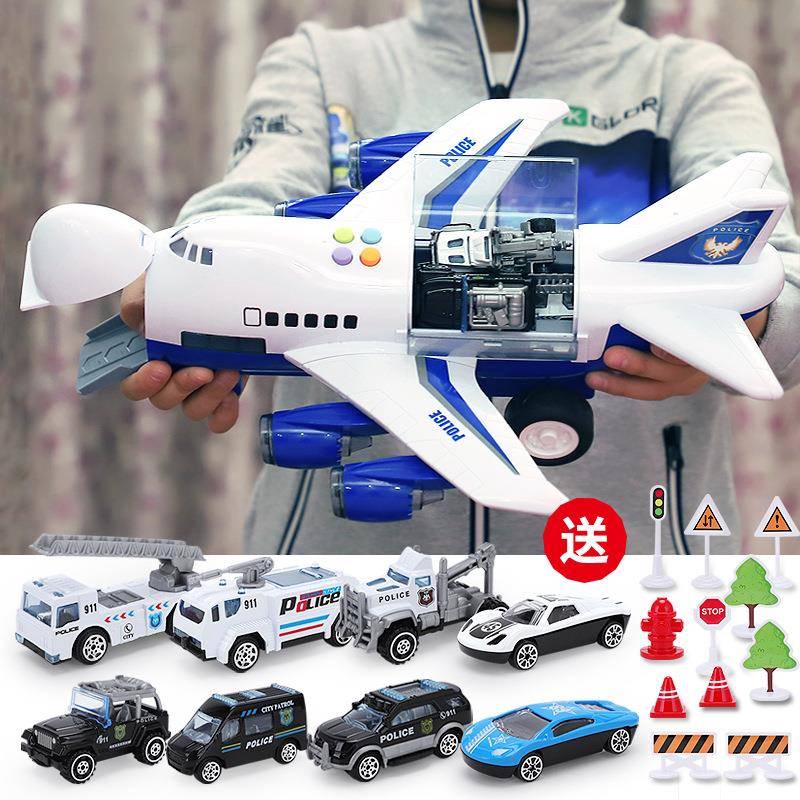 惯性飞机带灯光音乐大号故事机男女孩宝宝城市系类工程车玩具模型