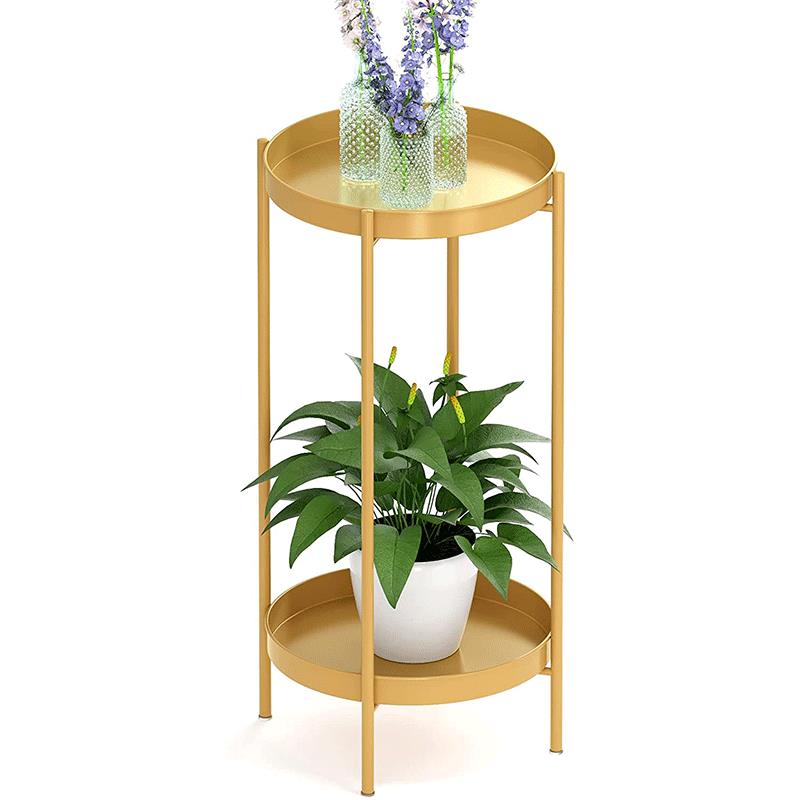 金色客厅花架花架子简约绿萝落地式轻奢多层置物架室内花盆架