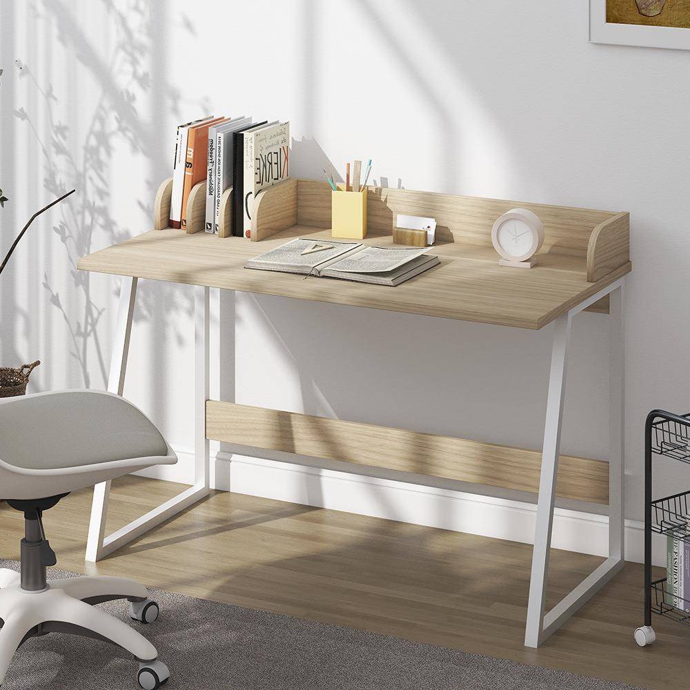 书桌书架一体奶油风电脑桌多功能学生写字桌家用卧室宿舍办公桌