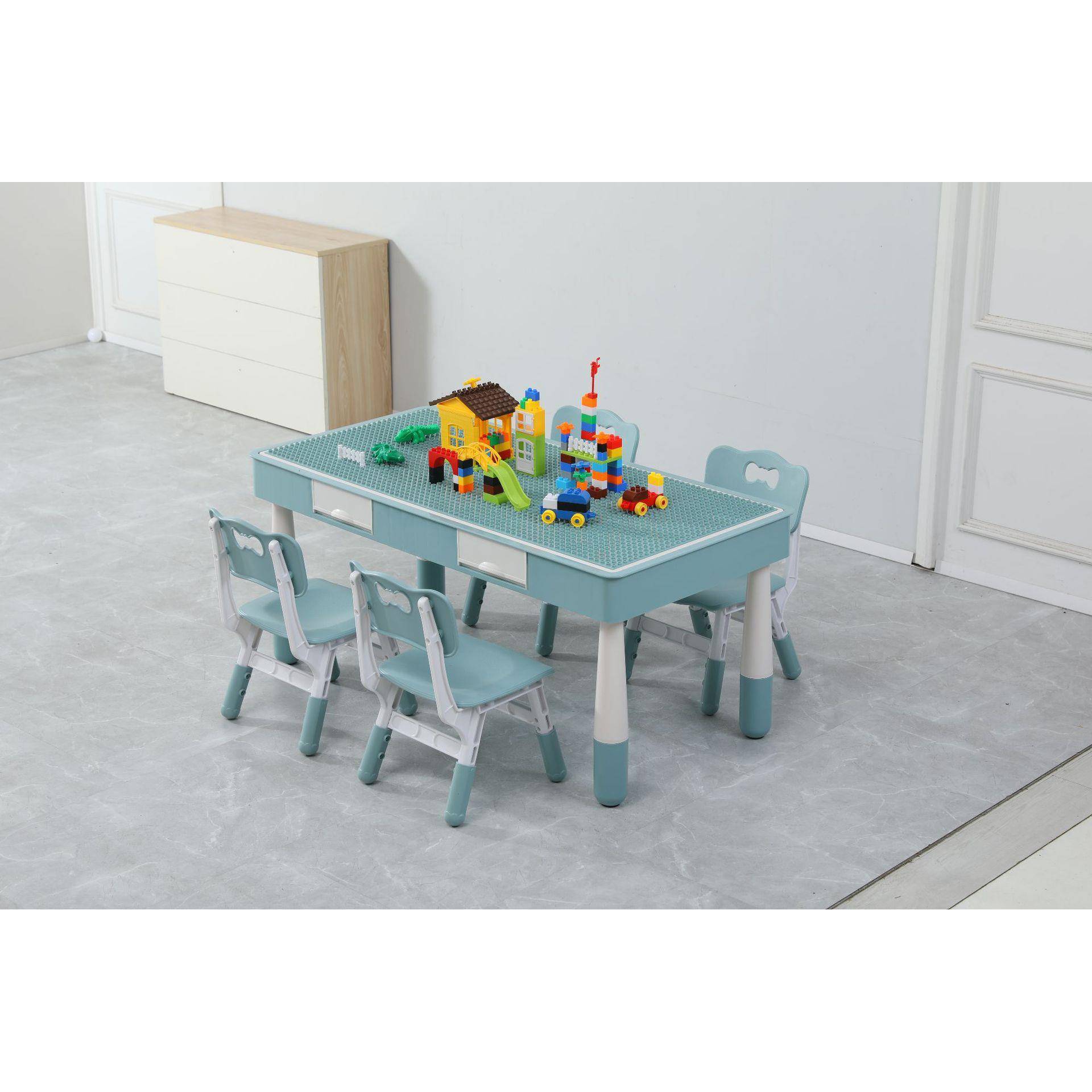 幼儿园积木桌画板桌两用学习桌自由拼装大颗粒拼装积木玩具桌