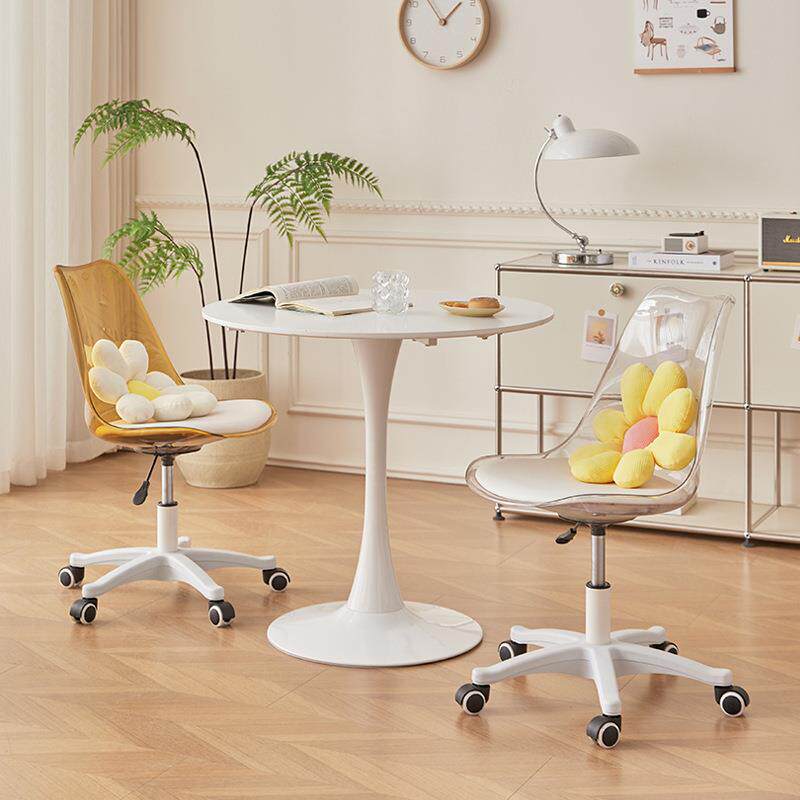 椅子透明女生卧室可爱电脑椅写字化妆椅亚克力家用旋转升降书桌椅