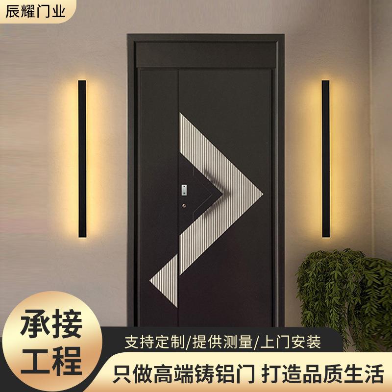 防爆别墅大门防盗隔音法式铝板精雕铸铝装甲入户门铸铝门