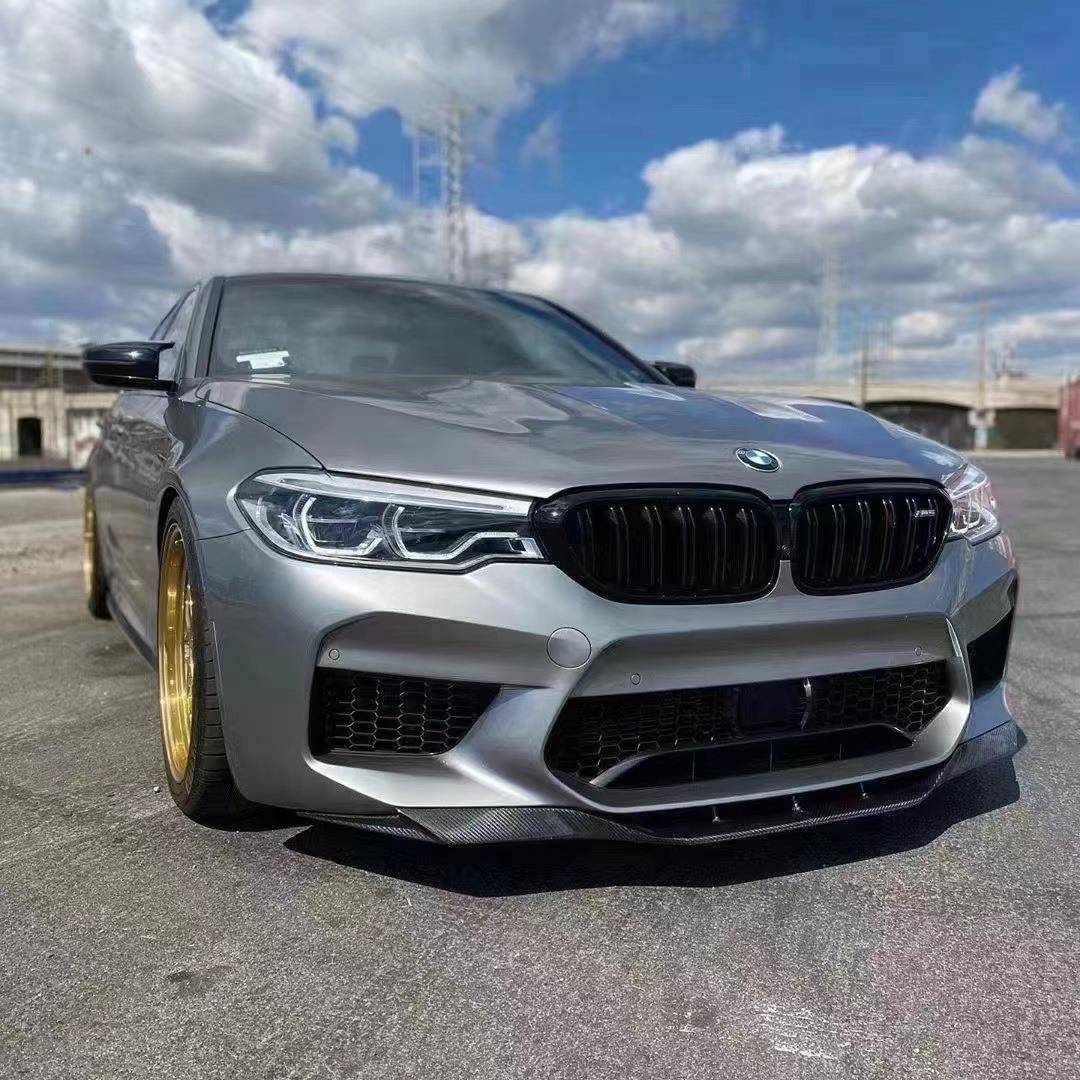 适用于宝马新5系G30G38M5F90前期M5改RKP款亮黑前唇碳纤前铲