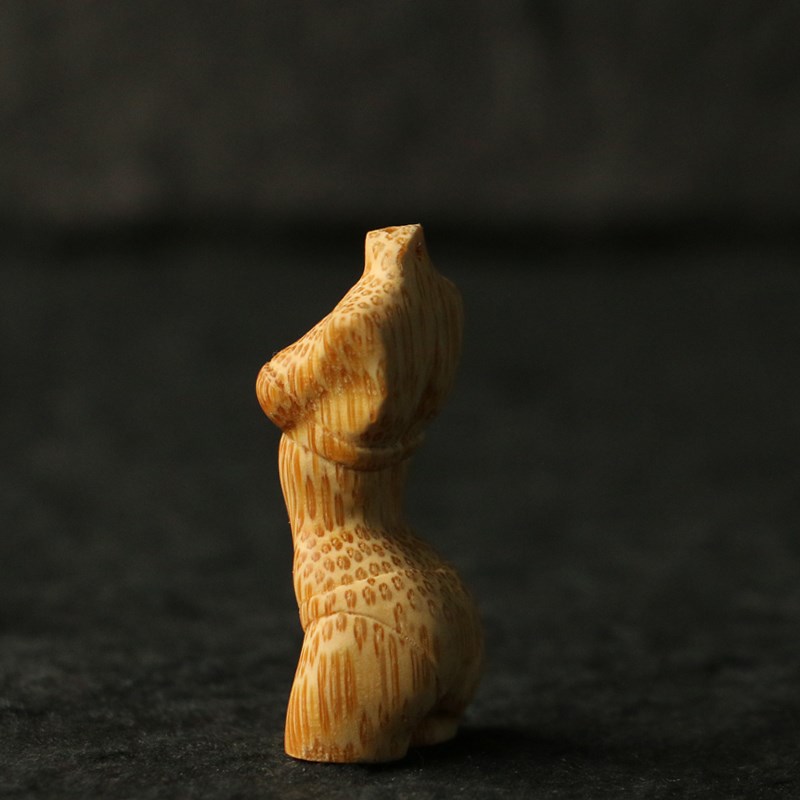 雕刻满鱼子纹裸身竹制小笔搁竹雕茶具零小挂件手把件创意个性