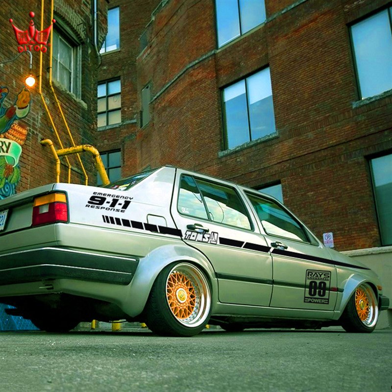 捷达汽车贴纸,桑塔色条,合作伙伴釜山改装车身腰线贴纸,拉花艺术