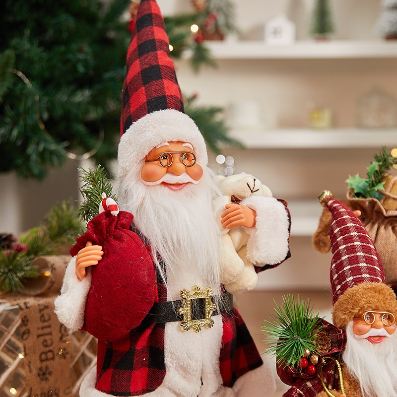 圣诞节装饰品老人玩偶桌面主题氛围摆件场景布置道具创意礼物