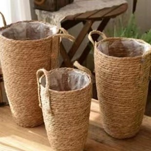 芦苇花瓶田园高筒花盆花篮摆件插花干花落地装饰装饰