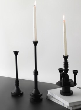 现代简约创意金属烛台桌面摆件客厅茶几餐厅酒店样板房家居装饰品