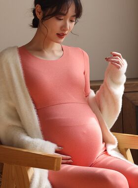 德绒孕妇秋衣秋裤套装棉毛衫月子服哺乳睡衣冬季保暖内衣加绒加厚