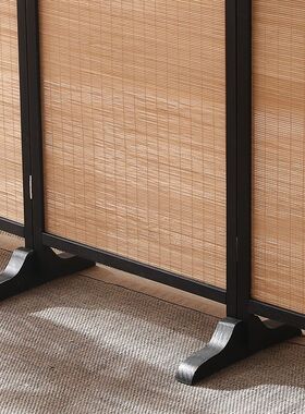 竹子新中式屏风隔断客厅折叠移动遮挡卧室简约办公室家用自制屏风
