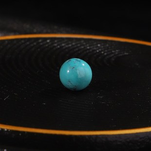 原矿天然绿松石单珠十堰高瓷蓝椭圆珠直径8.5mm*对孔8.3mm 113号