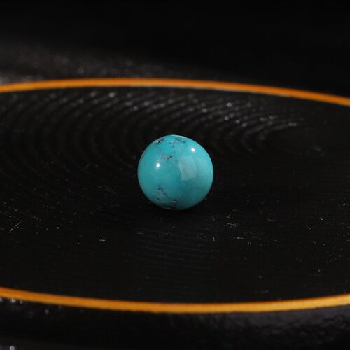 原矿天然绿松石单珠十堰高瓷蓝椭圆珠直径8.5mm*对孔8.3mm 113号