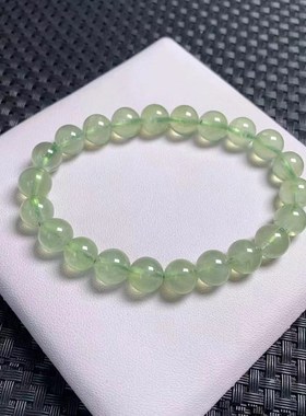 天然葡萄石手链招财绿色水晶珠子原石串珠散珠单圈手串男女款饰品