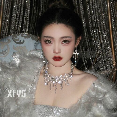 水钻项链女设计轻奢小众高级感锁骨链夸张礼服颈链套装新娘配饰品