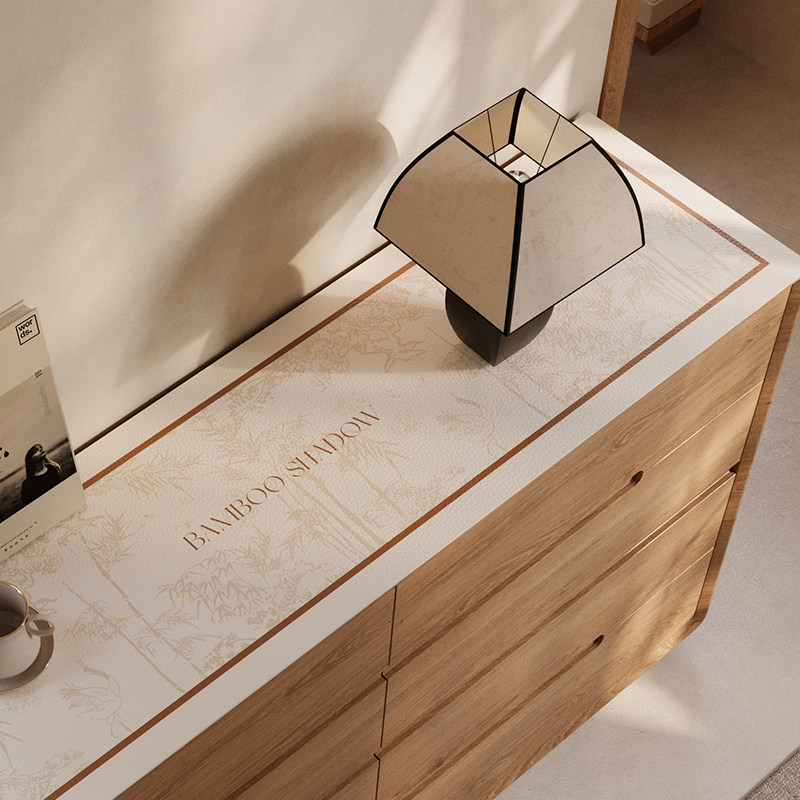 竹韵电视柜桌垫轻奢高级感桌布防水防油防烫免洗边柜垫桌面保护垫,居家布艺,桌布,淘宝优惠券,粉丝福利购,淘宝优惠卷