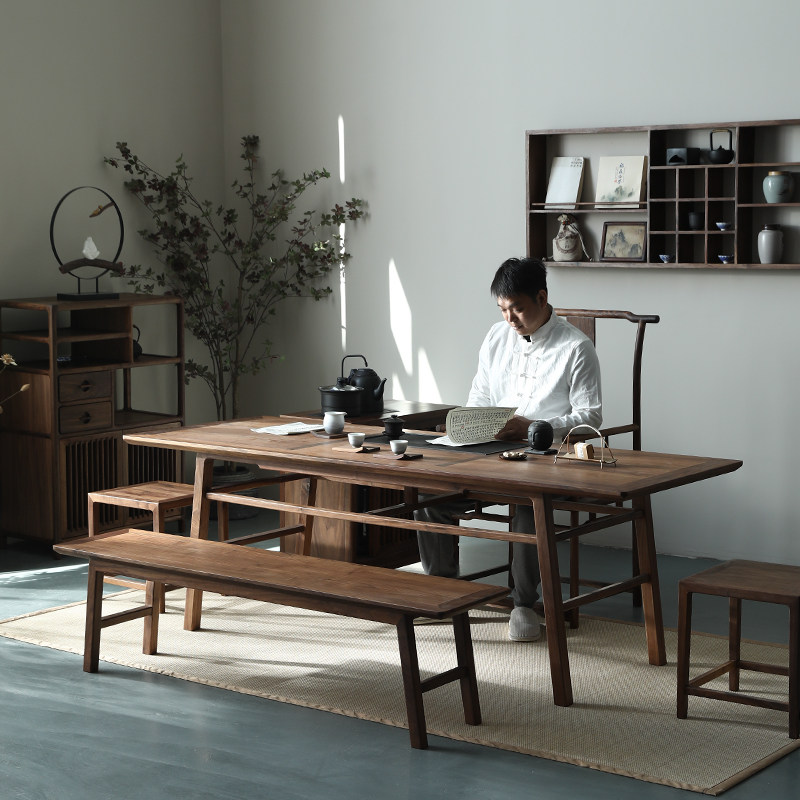 泡茶 黑胡桃椅中式台实木茶桌 新组合一体阳台家用茶盘茶茶桌木,住宅家具,家用茶台/茶桌,淘宝优惠券,粉丝福利购,淘宝优惠卷