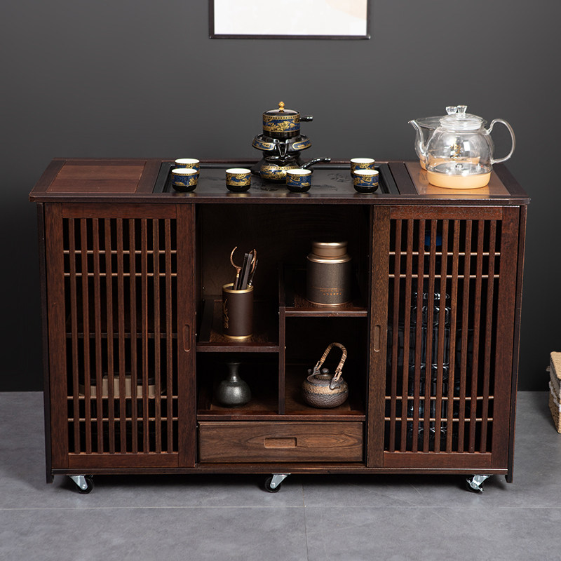速发新中式实木移动茶桌茶柜家用客厅茶水柜茶车茶台烧水壶一体泡,住宅家具,家用茶台/茶桌,淘宝优惠券,粉丝福利购,淘宝优惠卷