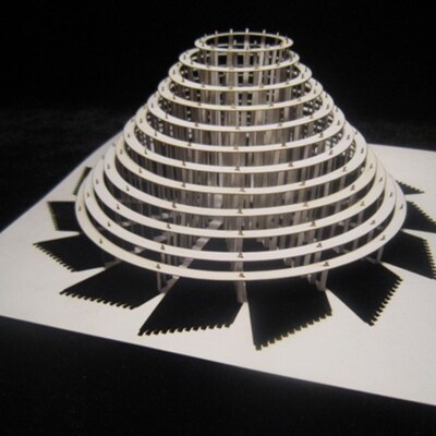 大学环艺设计线立体构成纸艺雕塑手工折剪纸雕作业素材图纸源文件