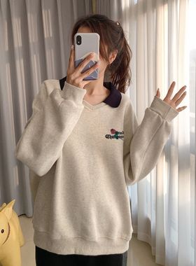 大码胖mm女装哺乳期上衣服外出春秋款辣妈秋季秋冬款外穿秋装卫衣