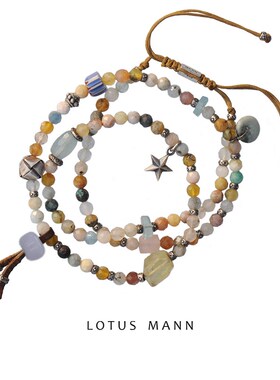 去有风的地方.水漾.水生系多宝托帕石粉晶碧玺澳宝3圈手链项链