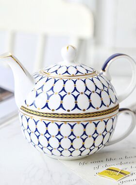 陶瓷子母壶单人杯花茶套装英式复古茶茶具骨瓷咖啡杯欧式一壶一杯