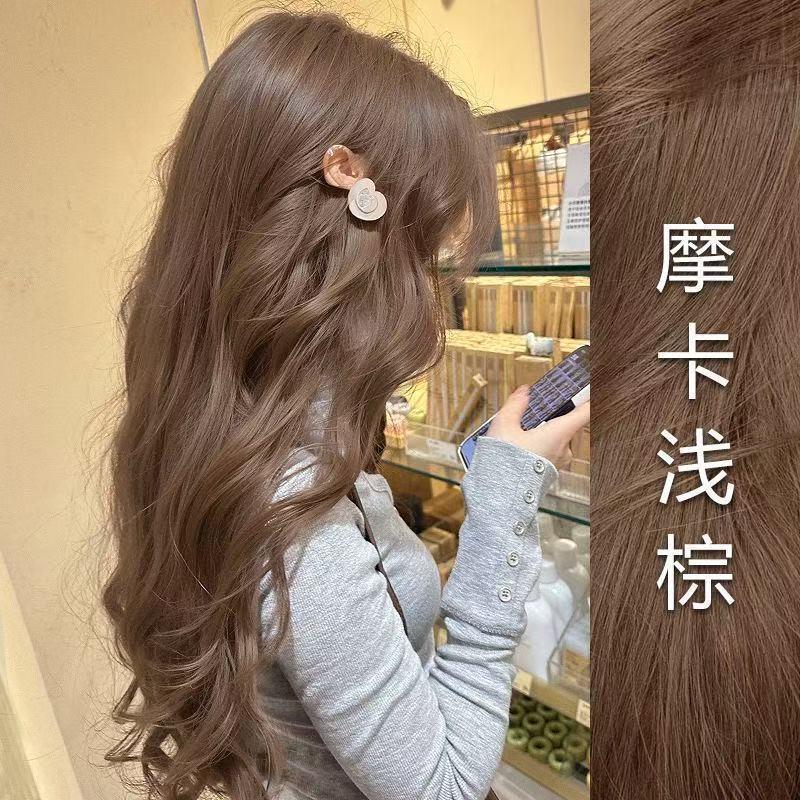 摩卡浅棕家用染发膏染配方上色均匀显色饱满持久居家简易自助染发