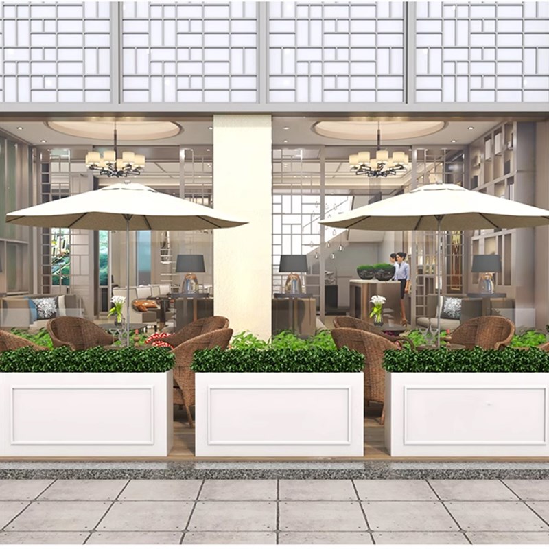 户外不锈钢定制花箱组合室外摆围栏花槽隔断创意花架花盆广场树箱