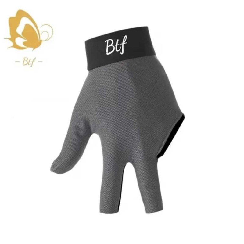 btf蝴蝶手套台球杆网纹三指透气打台球训练手套防涩手