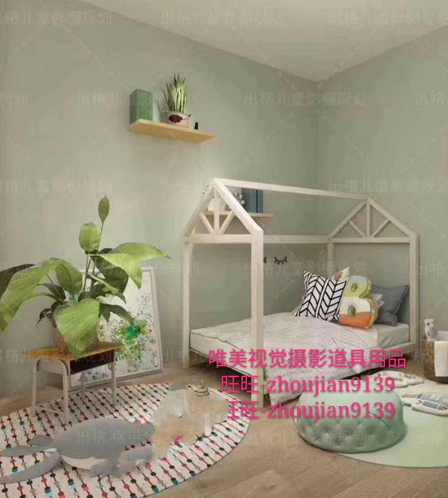 新款儿童实景摄影棚婚纱实景影楼装修韩式无闪棚店面设计制作