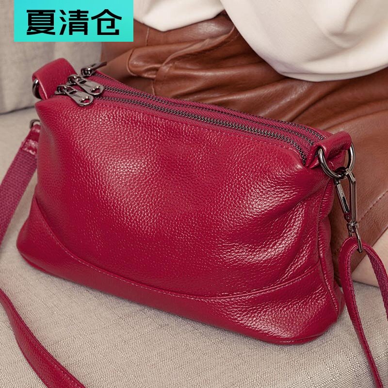 女款包包2021新款真皮百搭多拉链多层女包韩版斜挎单肩软皮手提包
