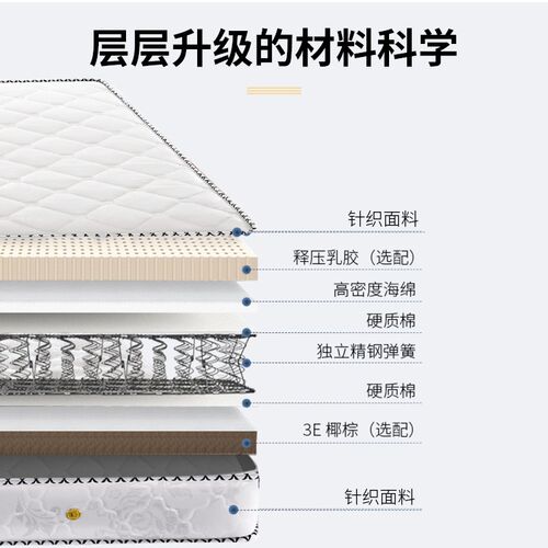 席梦思弹簧床垫23cm厚双人酒店家用乳胶软垫椰棕硬垫双面可用床垫