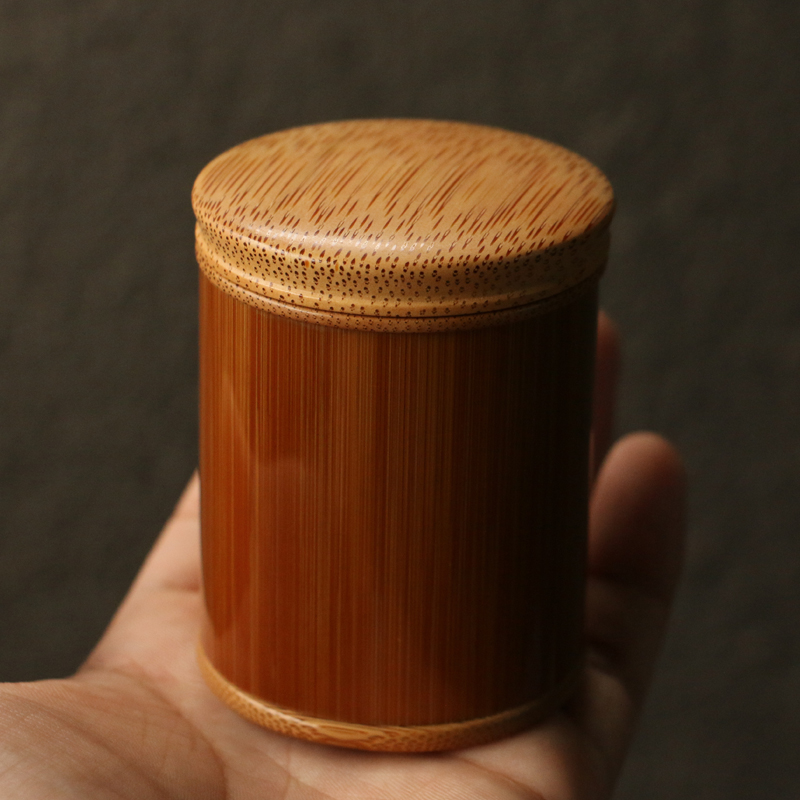 十几年玉竹老料苏工精工制作螺纹孔茶道茶叶罐茶仓香粉罐茶具竹器