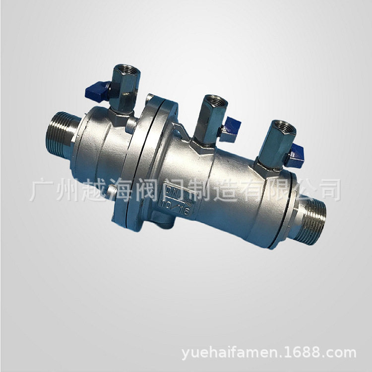 304不锈钢内螺纹低阻力倒流防止器 LHS712X-16P丝扣倒流防止器