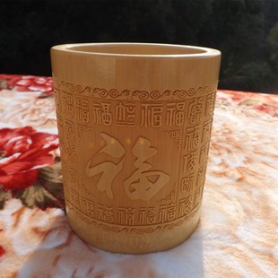 竹雕笔筒竹筒笔筒摆件笔筒 学生文具竹竹制品