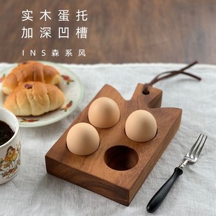 左迹 ns风实木鸡蛋托手作蛋托森系桌面收纳美食摄影道具整木